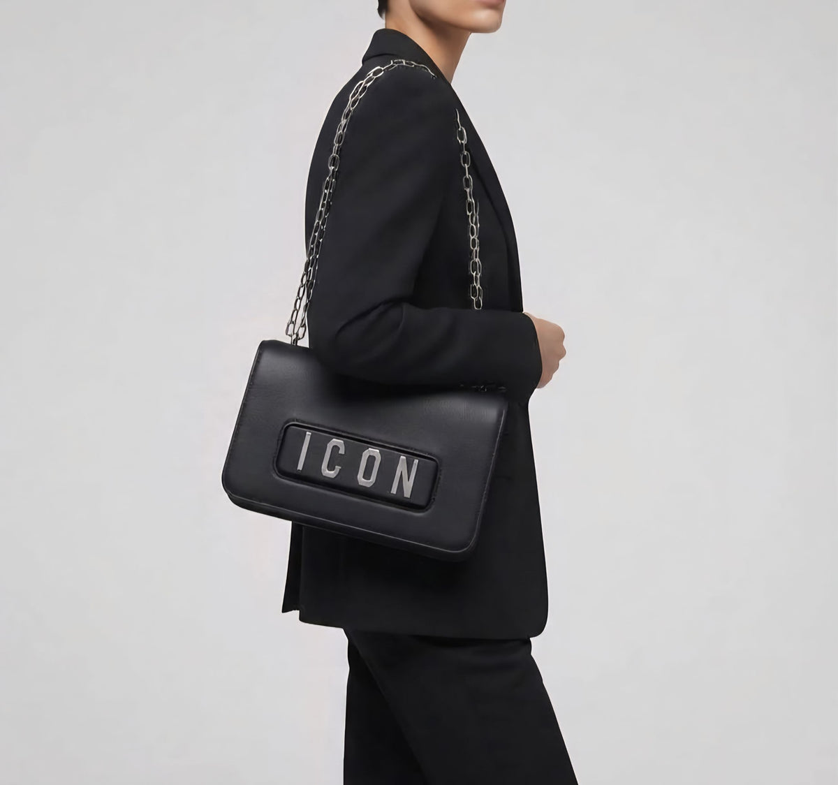 POCHETTE Donna ICON ICBS43A01 HYPE BLACK SILVER