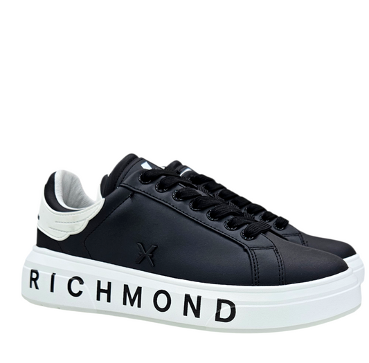 31016 D ACTION LEATHER BLACK - Scarpe - John Richmond