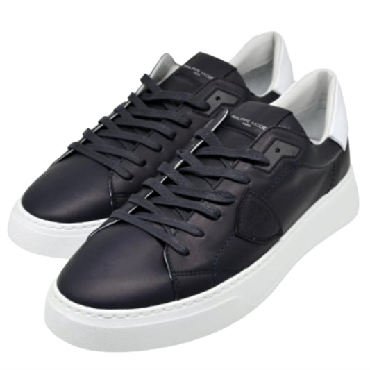BTLU V002 TEMPLE LOW MAN VEAU NOIR BLANC NERO - Scarpe - Philippe Model