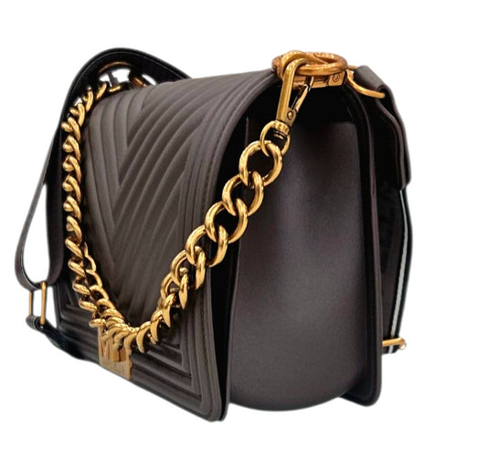 FLAT M 25 SHOULDER BAG COCOA RAME - BORSA - MARC ELLIS