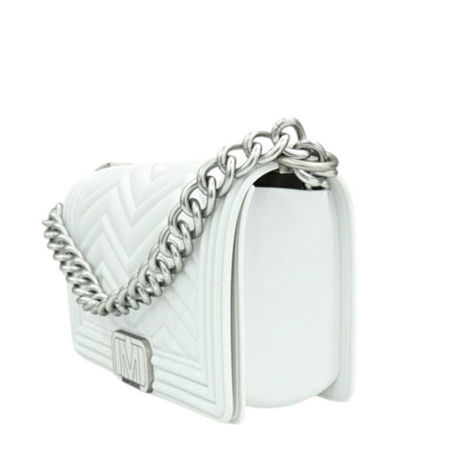 FLAT WAVE S MILK SATIN SILVER - BORSA - MARC ELLIS