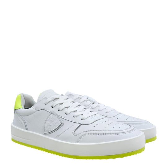 VNLU VN01 NICE LOW MAN VEAU NEON BLANC JAUNE - Scarpe - Philippe Model