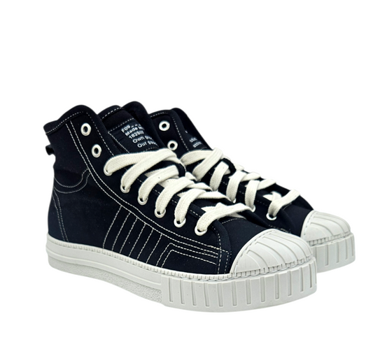 YOUCAUGHT ALTO CANVAS NERO - Scarpe - F09