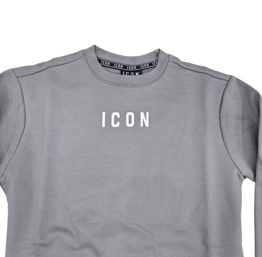 ICUF2W6F006 FELPA UOMO GIROCOLLO GRIGIO - FELPA - ICON