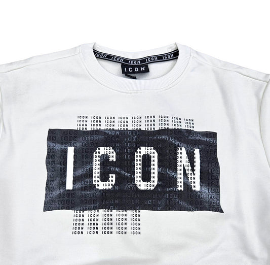 ICUF2W6F046 FELPA UOMO GIROCOLLO BIANCO - FELPA - ICON