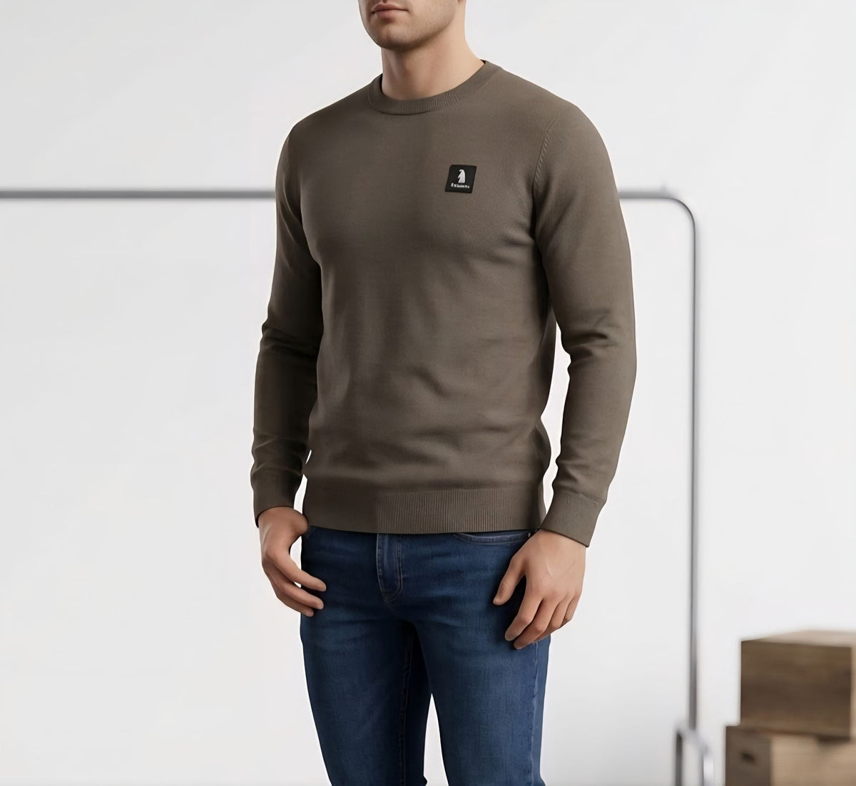 MAGLIA Uomo Refrigue R4050M262 CREWNECK ICON BROWN