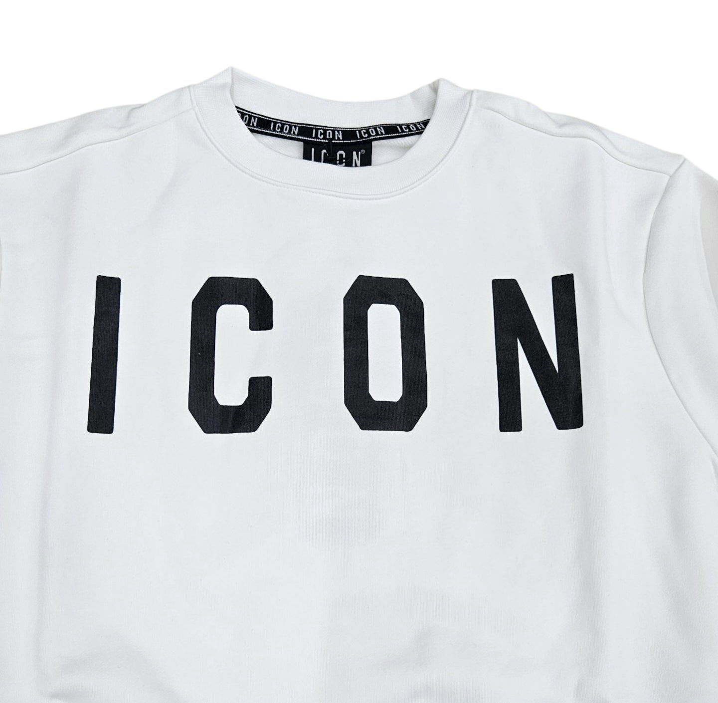 ICUF2W6F001 FELPA UOMO GIROCOLLO BIANCO - FELPA - ICON