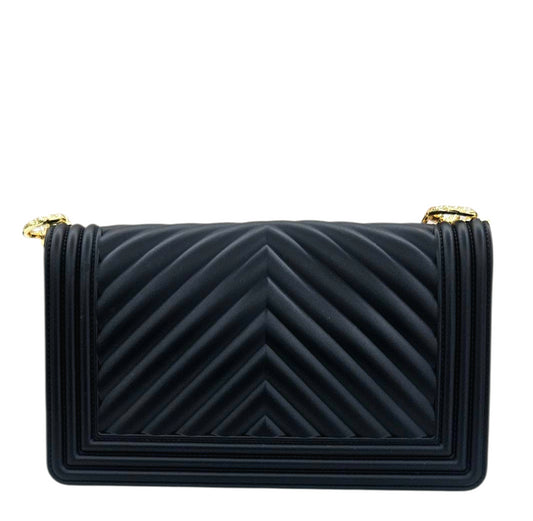 FLAT M 25 SHOULDER BAG BLACK LIGHT GOLD - BORSA - MARC ELLIS