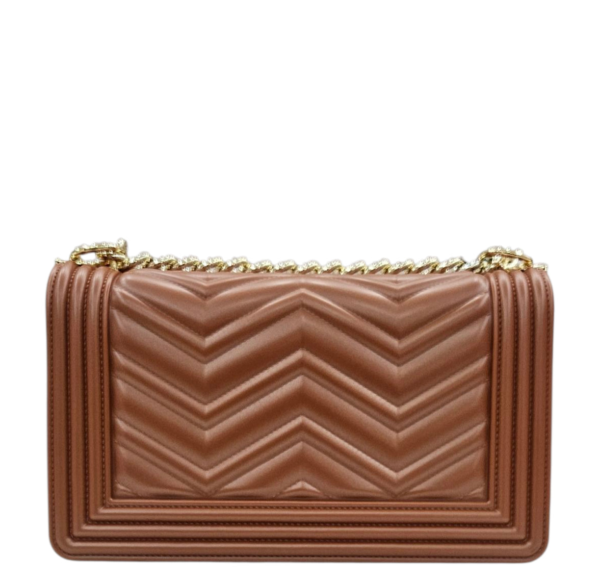 FLAT WAVE M 25 SHOULDER BAG DARK CUOIO LIGHT GOLD - BORSA - MARC ELLIS