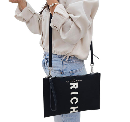 POCHETTE ANYAMI RWA 25212BO 9L BLACK WHITE - POCHETTE - John Richmond