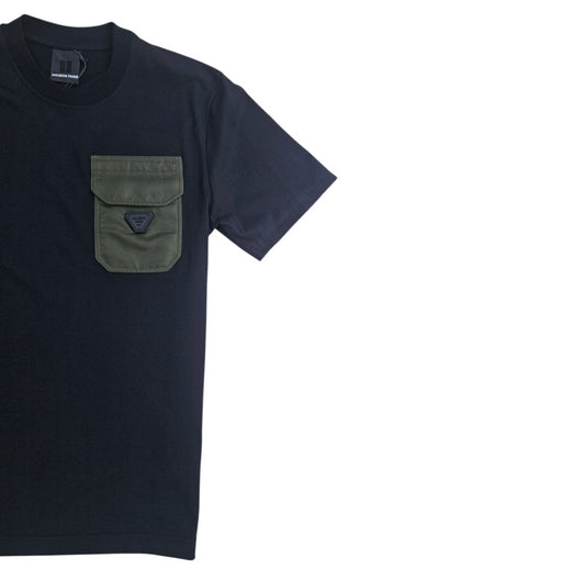 M9M2761 T SHIRT TK NYLON PATCH TRIAN NERO VERDE - SHIRT - M9P