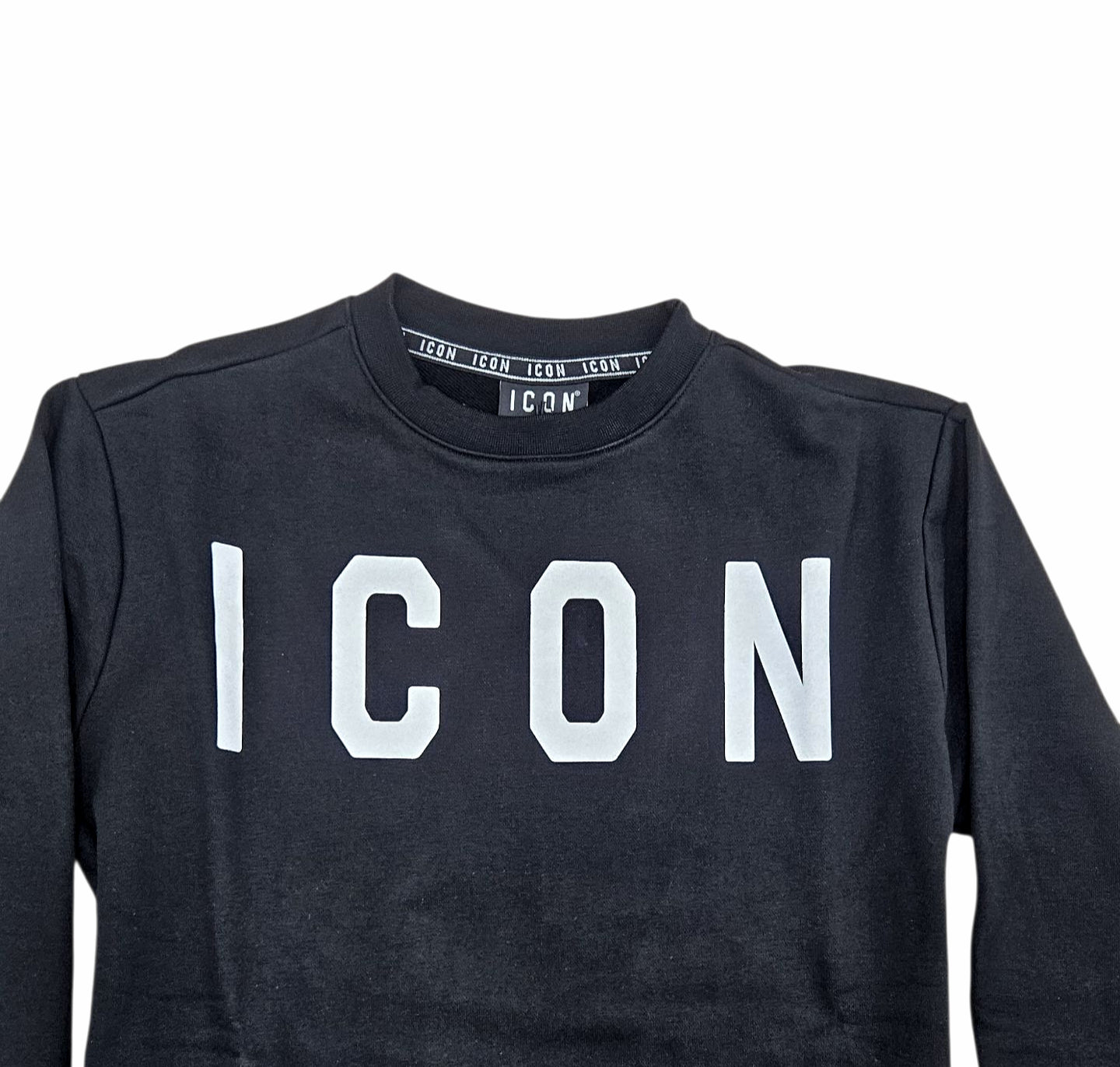 ICUF2W6F001 FELPA UOMO GIROCOLLO NERO - FELPA - ICON