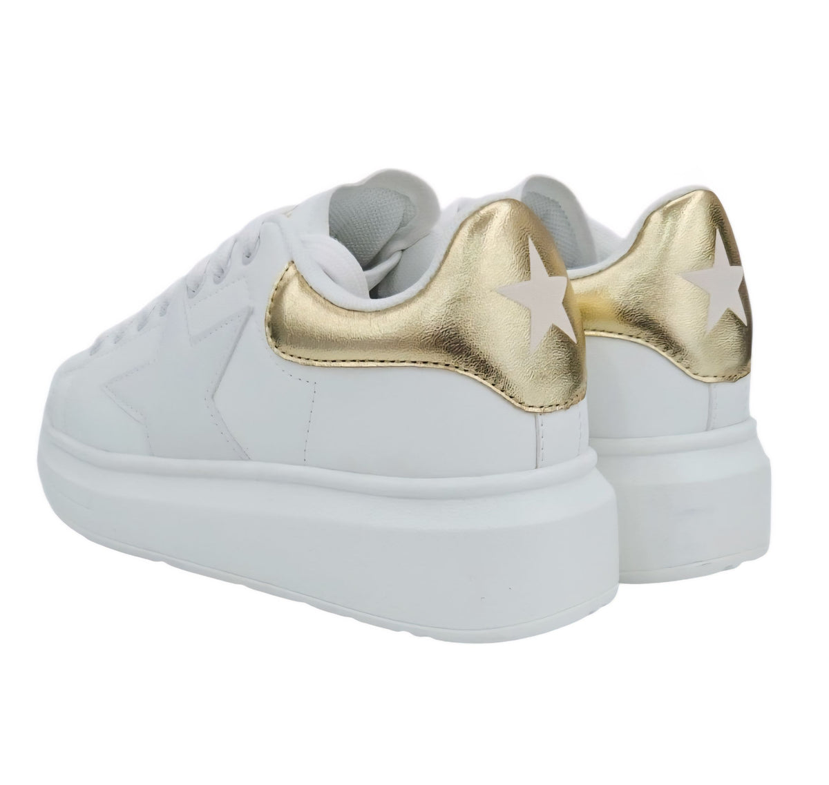 SNEAKERS DONNA SHOPART SASF262002 OFF WHITE GOLD MOD.KIM