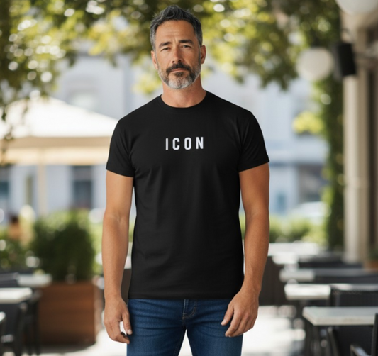 IUT002 GIROCOLLO LOGO CENTRALE NERO - T-Shirt e Polo - ICON