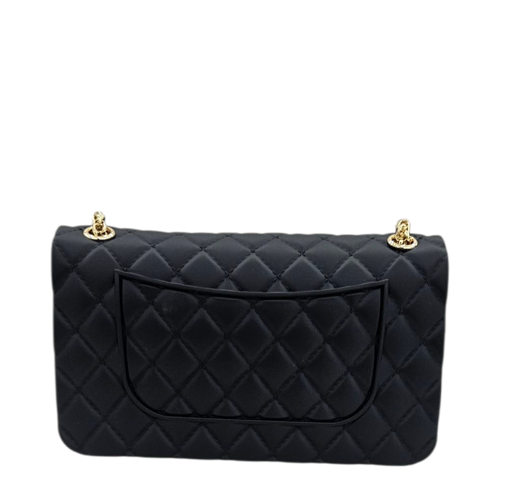 FLAT FALCON S SHOULDER BAG BLACK LIGHT GOLD - BORSA - MARC ELLIS