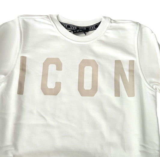 ICDF2W6F005 FELPA DONNA GIROCOLLO BIANCO - FELPA - ICON