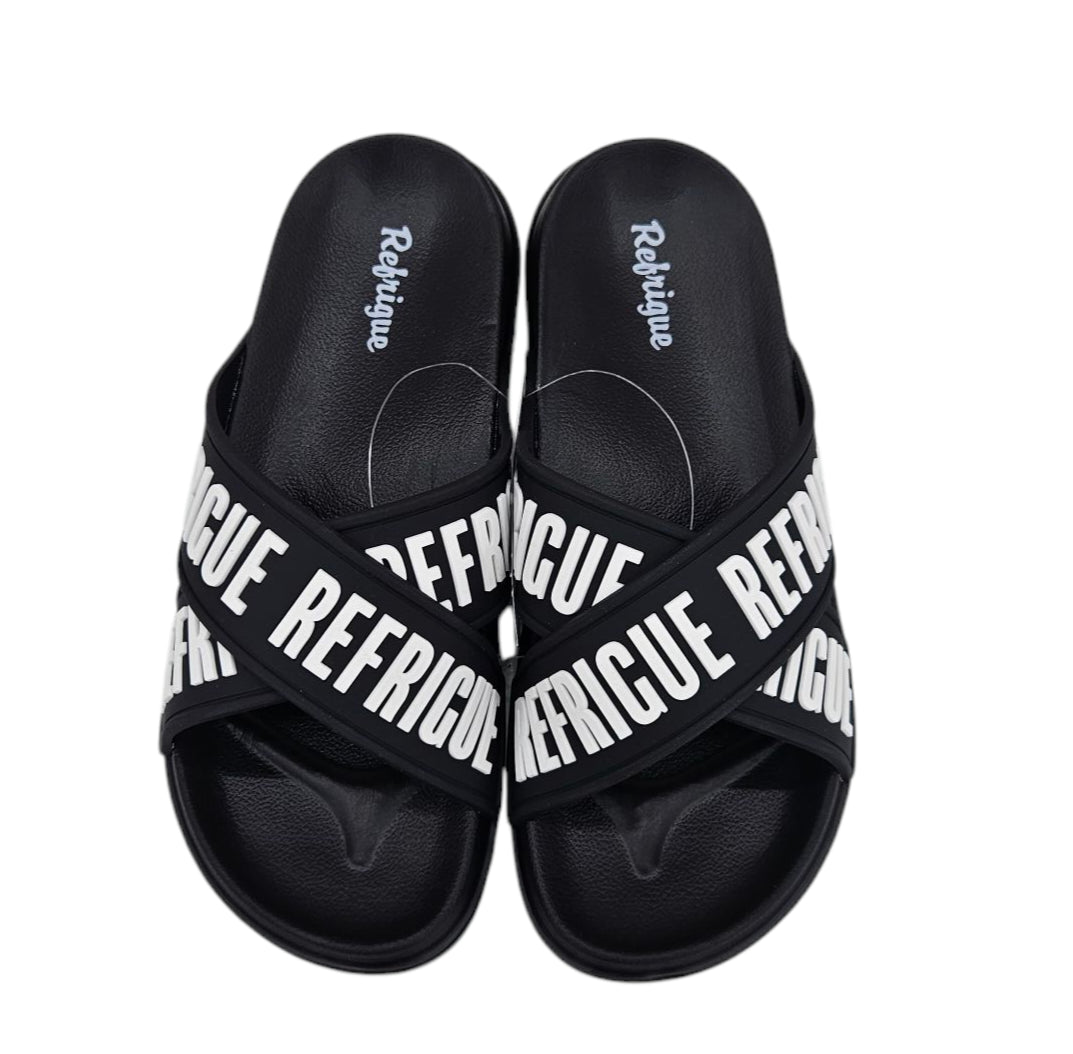 ARON 925 BLACK WHITE - PANTOFOLA - Refrigue