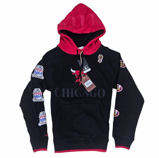 CHICAGO BULLS BLACK TH8083 CBUBLCK - TUTA - MITCHELL & NESS