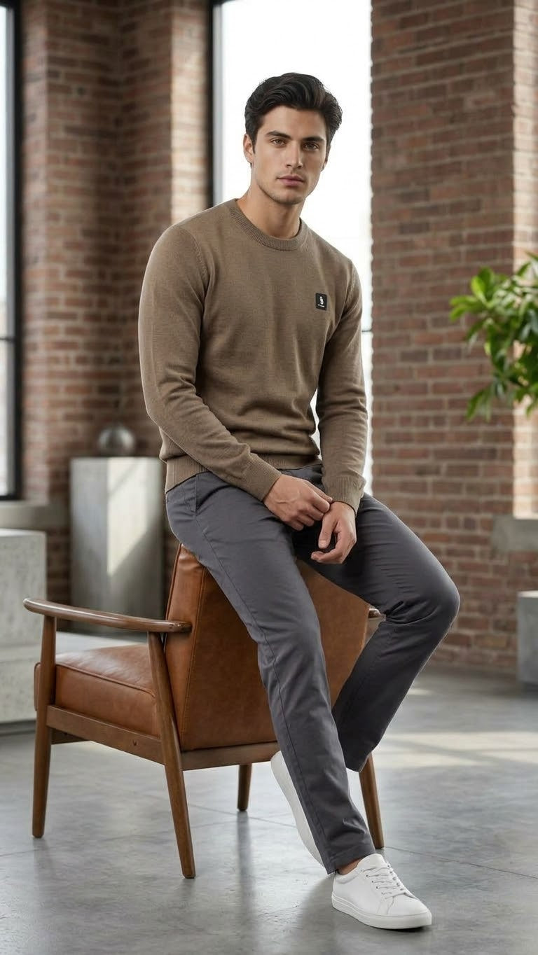 MAGLIA Uomo Refrigue R4050M262 CREWNECK ICON TAUPE