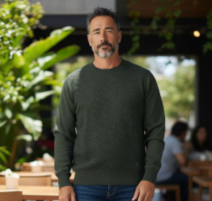 BASIC ROUND TRAMA VERDE - MAGLIA - BUGER