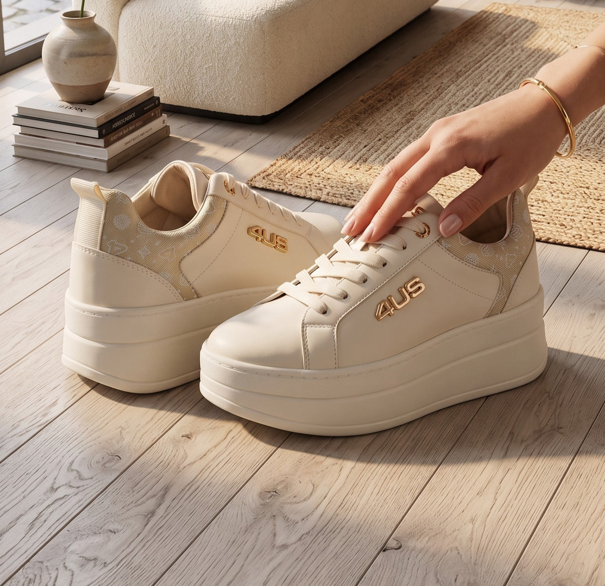 SNEAKERS DONNA 4US PACIOTTI 4BX258 BEIGE
