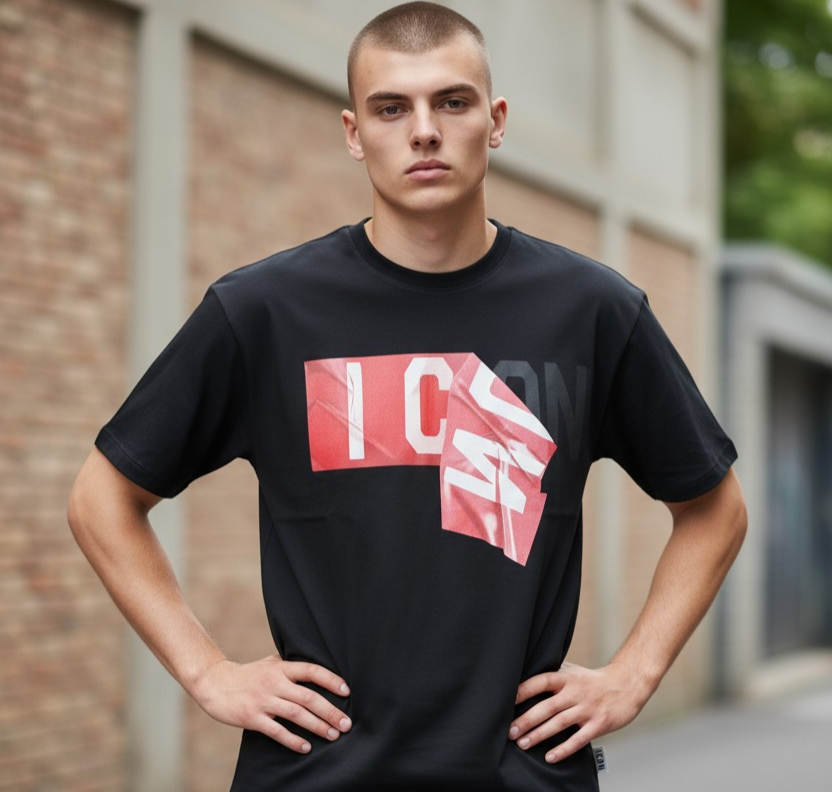 IUT012 NERO - T-Shirt e Polo - ICON