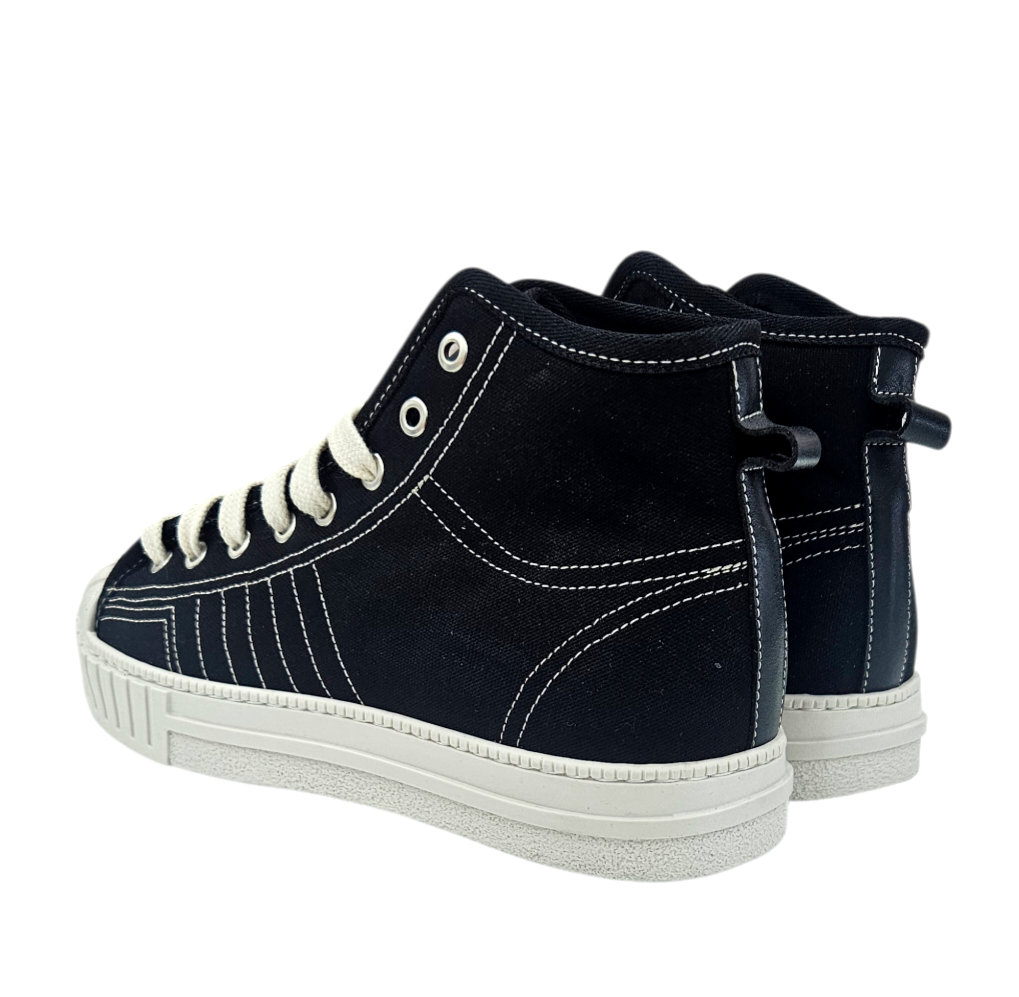 YOUCAUGHT  ALTO CANVAS NERO - Scarpe - F09