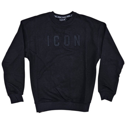 ICUF2WF028 FELPA UOMO GIROCOLLO NERO - FELPA - ICON