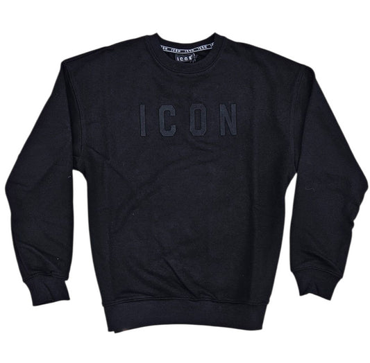 ICUF2WF028 FELPA UOMO GIROCOLLO NERO - FELPA - ICON