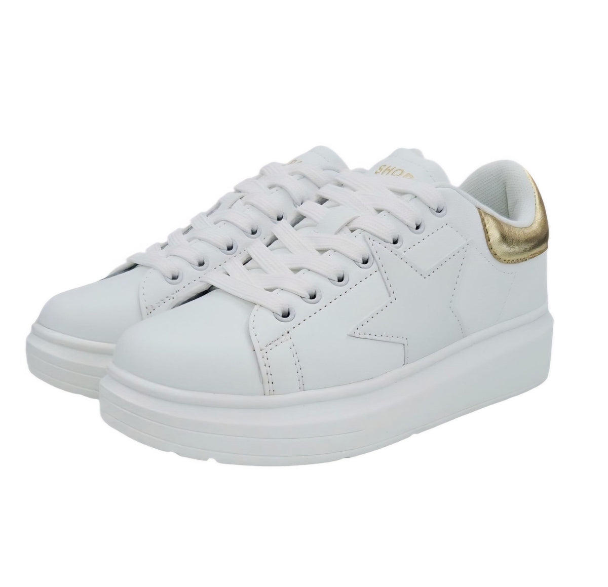 SNEAKERS DONNA SHOPART SASF262002 OFF WHITE GOLD MOD.KIM