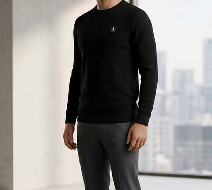 MAGLIA Uomo Refrigue R4061M262 GREWNECK WAFFLE BLACK
