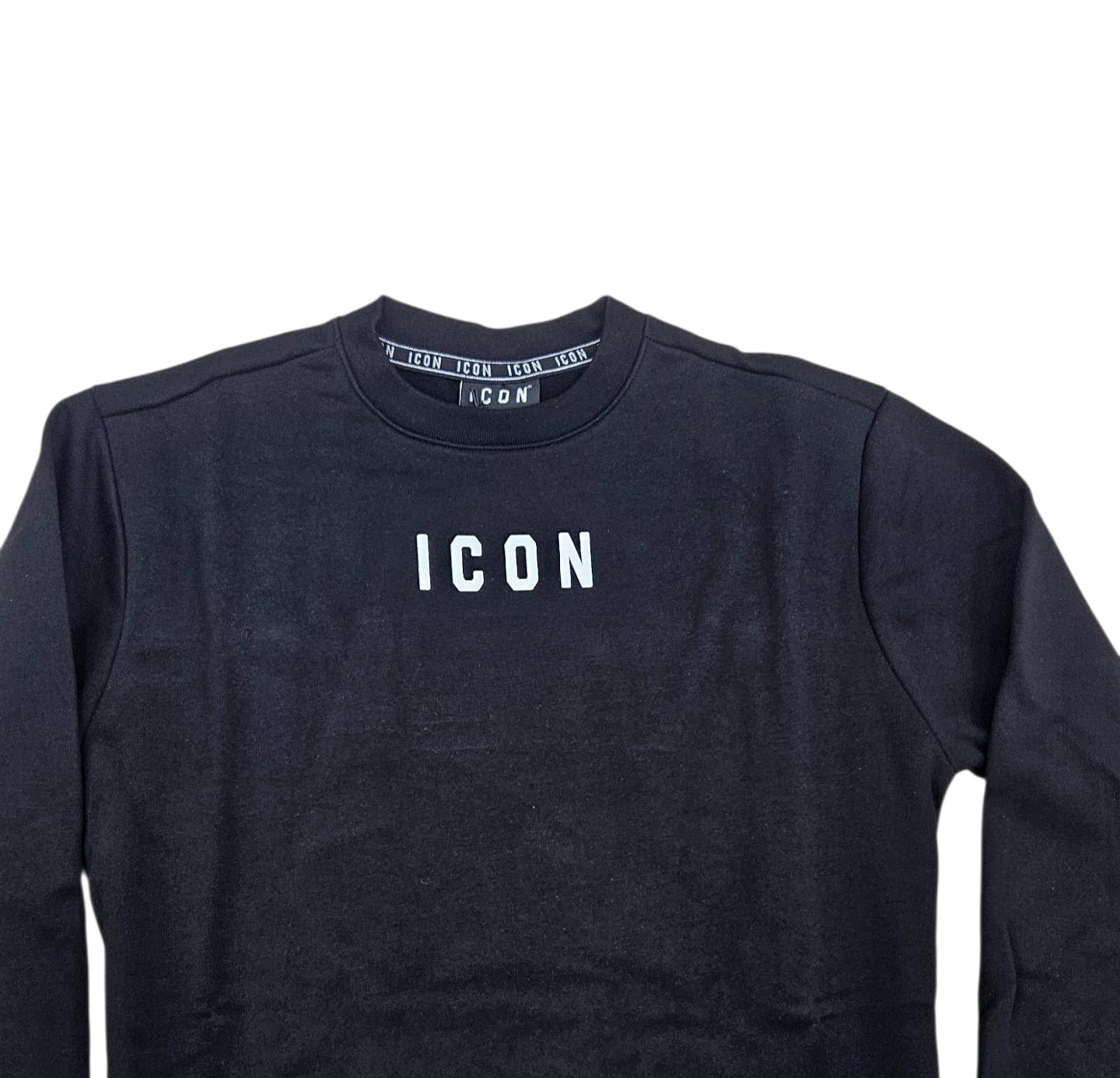 ICUF2W6F006 FELPA UOMO GIROCOLLO NERO - FELPA - ICON