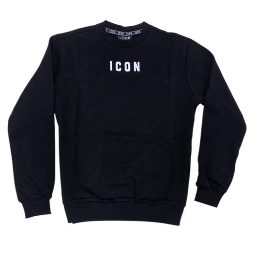 ICUF2W6F006 FELPA UOMO GIROCOLLO NERO - FELPA - ICON