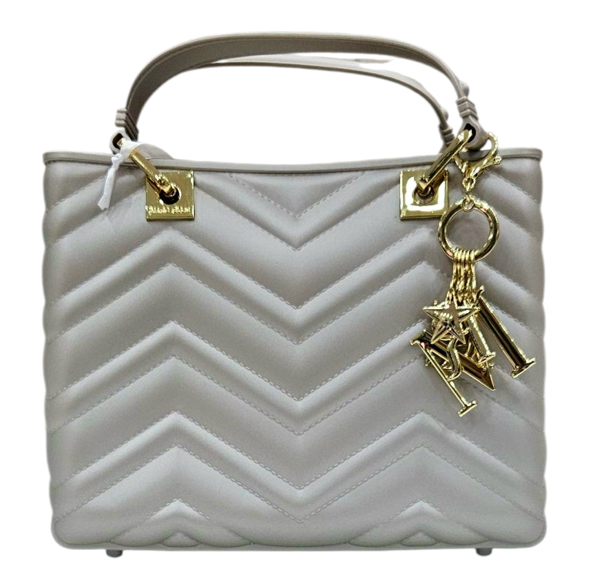FLAT KRISSY M WAVE 25 TAUPE LIGHT GOLD - BORSA - MARC ELLIS