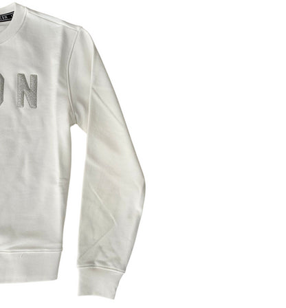 ICDF2W6F013 FELPA DONNA GIROCOLLO GLITTER BIANCO - FELPA - ICON