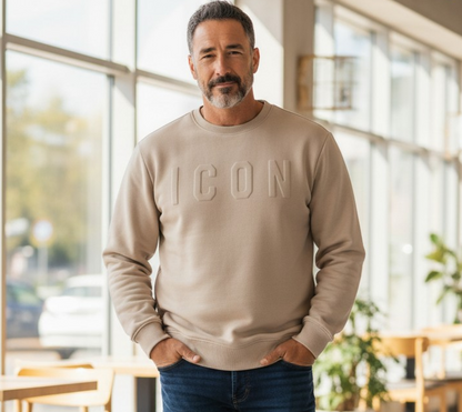 IUF034 GIROCOLLO LOGO IN RILIEVO AVORIO - Felpe - ICON