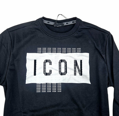 ICUF2W6F046 FELPA UOMO GIROCOLLO NERO - FELPA - ICON