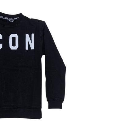 ICUF2W6F001 FELPA UOMO GIROCOLLO NERO - FELPA - ICON