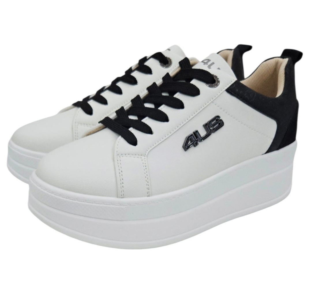 SNEAKERS DONNA 4US PAQCIOTTI 4BX258 WHITE BLACK
