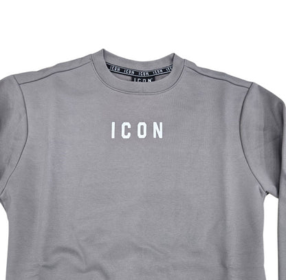 ICUF2W6F006 FELPA UOMO GIROCOLLO GRIGIO - FELPA - ICON