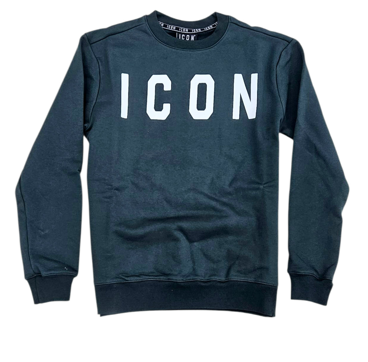 ICUF2W6F001 FELPA UOMO GIROCOLLO VERDE - FELPA - ICON