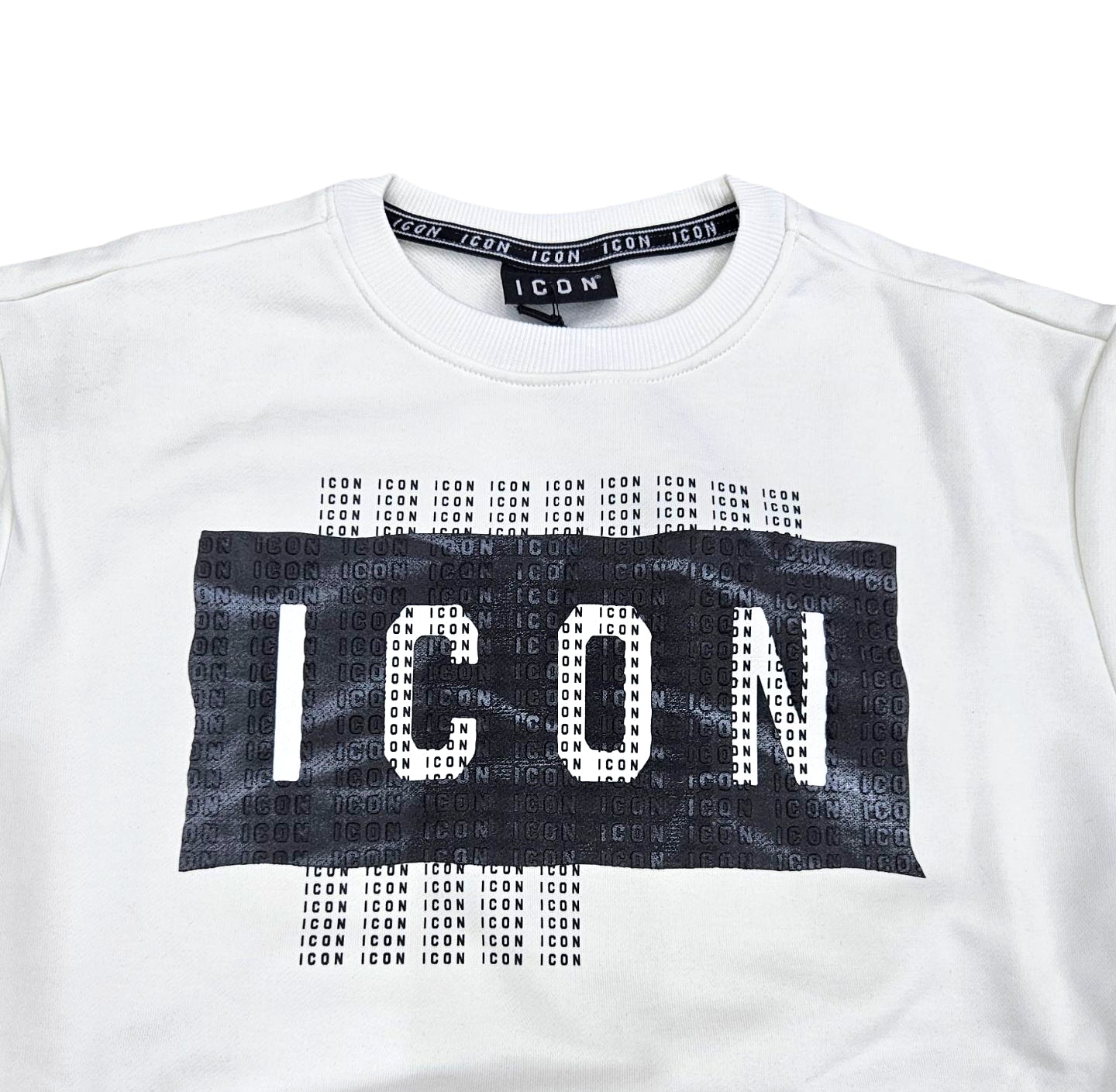 ICUF2W6F046 FELPA UOMO GIROCOLLO BIANCO - FELPA - ICON