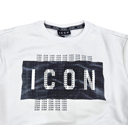 ICUF2W6F046 FELPA UOMO GIROCOLLO BIANCO - FELPA - ICON