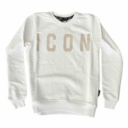 ICDF2W6F005 FELPA DONNA GIROCOLLO BIANCO - FELPA - ICON