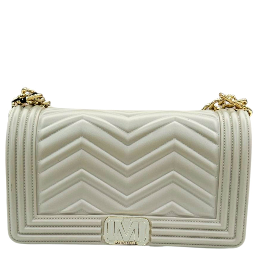 FLAT WAVE M 25 SHOULDER BAG TAUPE LIGHT GOLD - BORSA - MARC ELLIS