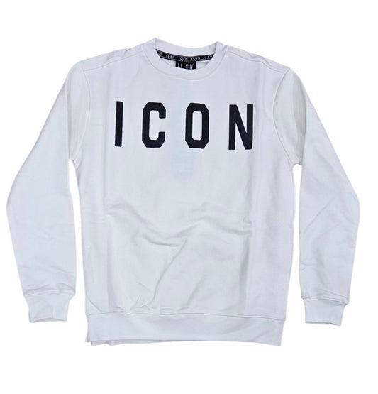 ICUF2W6F001 FELPA UOMO GIROCOLLO BIANCO - FELPA - ICON