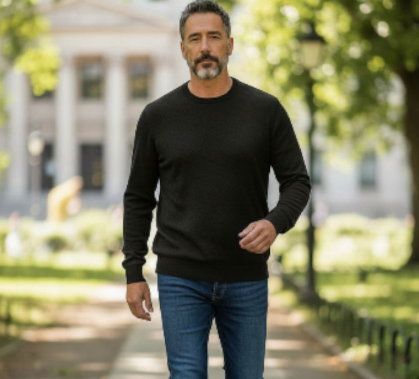 BASIC ROUND TRAMA NERO - MAGLIA - BUGER