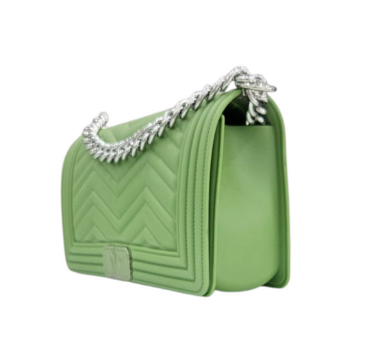FLAT WAVE M GREEN TEA SILVER - BORSA - MARC ELLIS