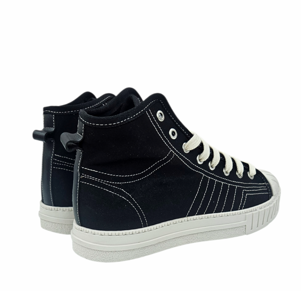 YOUCAUGHT  ALTO CANVAS NERO - Scarpe - F09