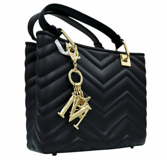 FLAT KRISSY M WAVE 25 BLACK LIGHT GOLD - BORSA - MARC ELLIS